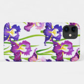 Waterverf Paarse Rustic Meadow Iris Flowers Case-Mate iPhone Case (Achterkant (horizontaal))