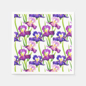 Waterverf Paarse Rustic Meadow Iris Flowers Servet (Voorkant)