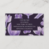 Waterverf Paarse rustieke Lila Visitekaartje (Achterkant)