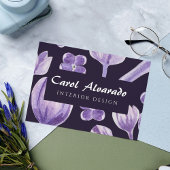 Waterverf Paarse rustieke Lila Visitekaartje