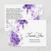 Waterverf Paarse rustieke Vrijgezellenfeest dank u Notitiekaartje (Voorkant / Achterkant)