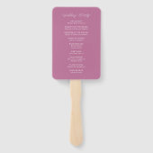 Waterverf Paarse Seashell bruiloft programma Handwaaier (Achterkant)