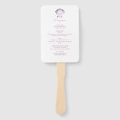 Waterverf Paarse Seashell bruiloft programma Handwaaier (Voorkant)