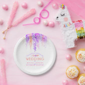 Waterverf paarse sinaasappel aangepaste bruiloft b papieren bordje (Feest)