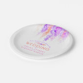 Waterverf paarse sinaasappel aangepaste bruiloft b papieren bordje (Gekanteld)