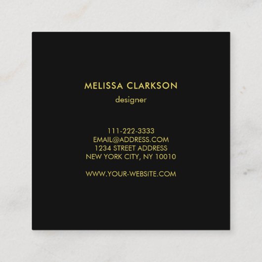 Waterverf paarse Splash Black Gold Professional Vierkante Visitekaartje (Achterkant)