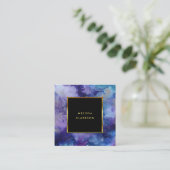 Waterverf paarse Splash Black Gold Professional Vierkante Visitekaartje (Staand voorkant)