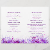 Waterverf paarse splash met het bruiloft programma (Achterkant)