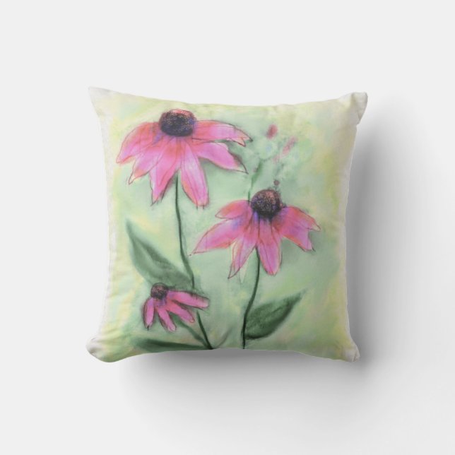 Waterverf Paarse springstofventilator buitenshuis Buitenkussen (Voorkant)