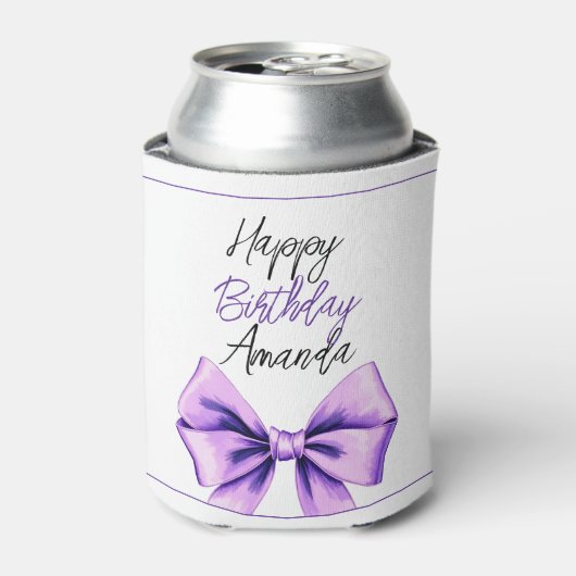 Waterverf Paarse strik Sweet 16 Verjaardag Blikjeskoeler (Blikje Voorkant)