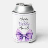 Waterverf Paarse strik Sweet 16 Verjaardag Blikjeskoeler (Blikje Achterkant)