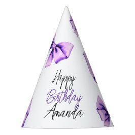 Waterverf Paarse strik Sweet 16 Verjaardag Feesthoedjes