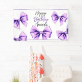 Waterverf Paarse strik Sweet 16 Verjaardag Spandoek (Insitu)