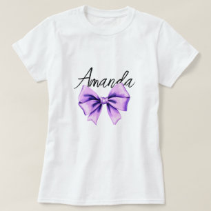 Waterverf Paarse strik Sweet 16 Verjaardag T-shirt