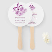 Waterverf paarse supporters voor een bloesems brui handwaaier (Voorkant en achterkant)