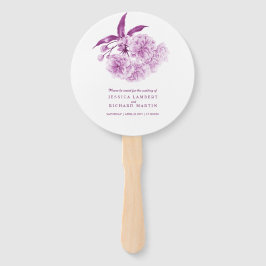 Waterverf paarse supporters voor een bloesems brui handwaaier