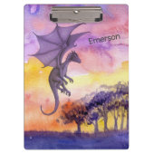 Waterverf Paarse trekdraak Klembord (Voorkant)