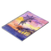 Waterverf Paarse trekdraak Notitieboek (Linkerzijde)