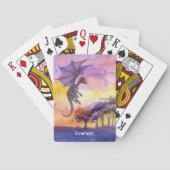 Waterverf Paarse trekdraak Pokerkaarten (Achterkant)