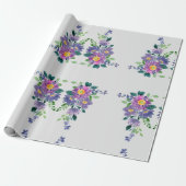 Waterverf Paarse tuinbouwkunst Cadeaupapier (Uitgerold)