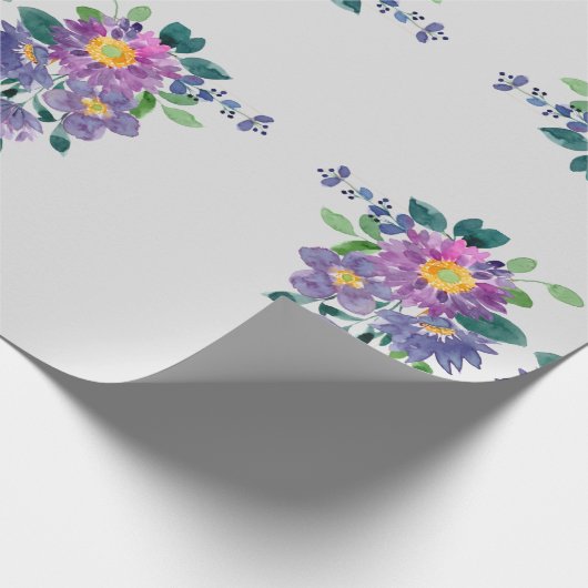 Waterverf Paarse tuinbouwkunst Cadeaupapier (Hoek)