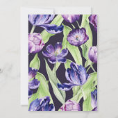 Waterverf Paarse Tulpen Floral Bridal Luncheon Kaart (Achterkant)