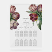 Waterverf Paarse Tulpen Trouwstoel Grafiek Acryl Bord (Voorkant)