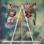 Waterverf Paarse Tulpen Trouwstoel Grafiek Acryl Bord (Neutraal)