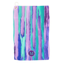 Waterverf Paarse turquoise Abstracte Stripes