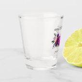 Waterverf Paarse ultra Violet Floral Wedding Shot Glas (Links)