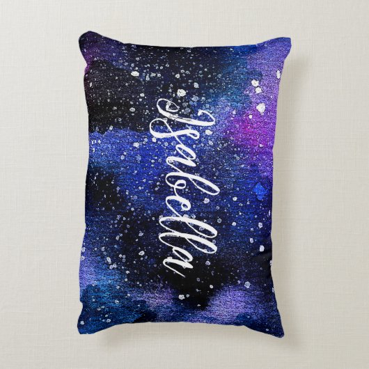Waterverf Paarse Universum Accent Kussen (Achterkant (Verticaal))