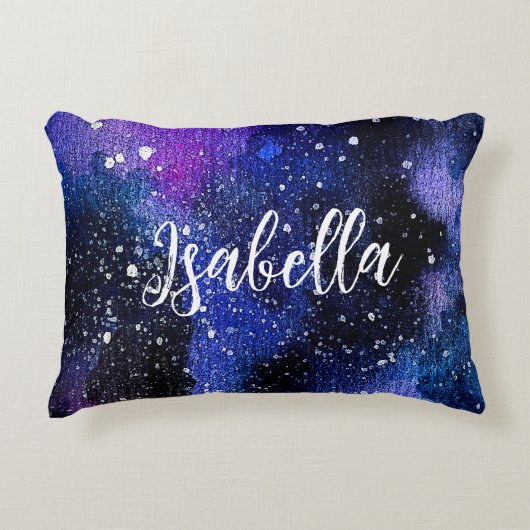 Waterverf Paarse Universum Accent Kussen (Voorkant)