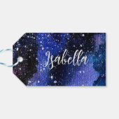 Waterverf Paarse Universum Cadeaulabel (Achterkant Horizontaal)