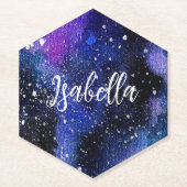 Waterverf Paarse Universum Kartonnen Onderzetters (Voorkant)