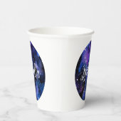 Waterverf Paarse Universum Papieren Bekers (Rechts)