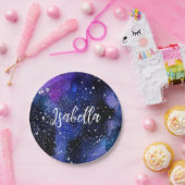 Waterverf Paarse Universum Papieren Bordje (Feest)