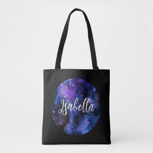 Waterverf Paarse Universum Tote Bag (Voorkant)