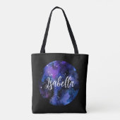 Waterverf Paarse Universum Tote Bag (Achterkant)