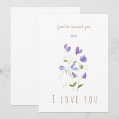 waterverf paarse veenerwten wenskaart kaart (Voorkant / Achterkant)