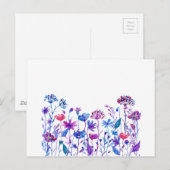 Waterverf Paarse veldbloemen Briefkaart (Voorkant / Achterkant)