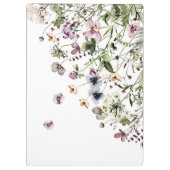 Waterverf Paarse Veldbloemen met Monogram Klembord (Achterkant)