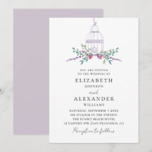 Waterverf paarse vintage vogelbekentenis