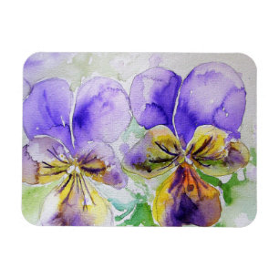 Waterverf Paarse Viola bloem Birthday Magnet Magneet