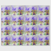 Waterverf Paarse Viola Pansy bloemen Cadeaupapier (Vlak)