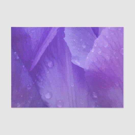 Waterverf Paarse Violet Elegant Floral Tulip Art Tissuepapier (Voorkant)