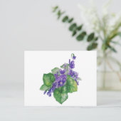 Waterverf Paarse Violet Flower Floral Art Briefkaart (Staand voorkant)