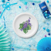 Waterverf Paarse Violet Flower Floral Art Papieren Bordje (Feest)