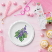 Waterverf Paarse Violet Flower Floral Art Papieren Bordje (Feest)