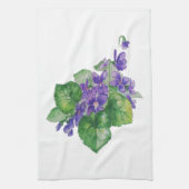 WATERVERF Paarse Violet Flower Theedoek (Verticaal)