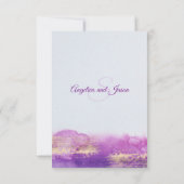 Waterverf Paarse Violet Mauve Lavendel DATUM OPSLA Save The Date (Achterkant)